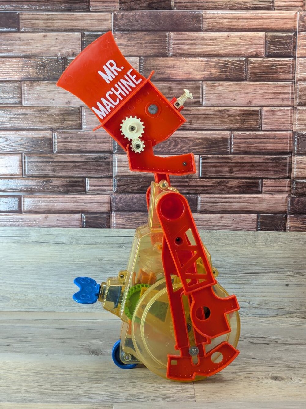Mr. Machine Wind-Up Whistling Rolling Robot 17 Inch Ideal 1977 See Video / Notes